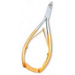 Cuticle Nipper, Double Spring W/Lock. Half Gold.